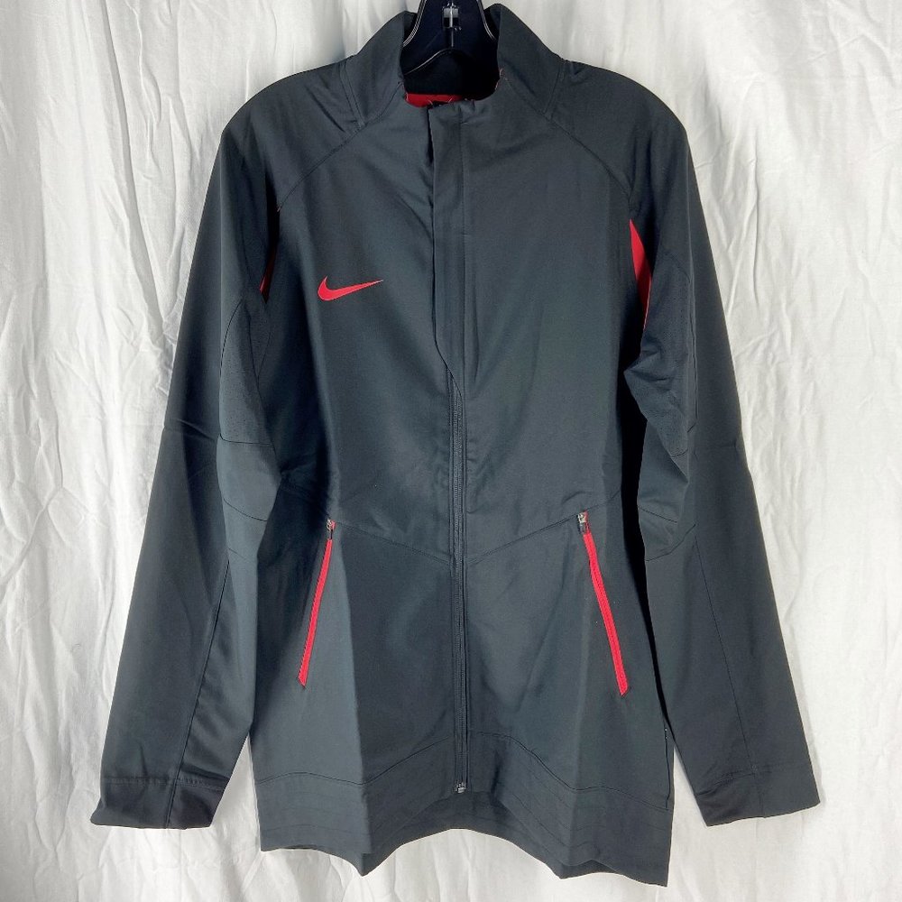 Nike Mens Black Red Dri-Fit Team Disruption Full Zip Jacket